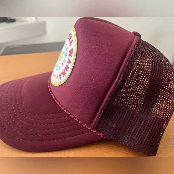 Burgundy “DO WHATCHA WANNA” Trucker Hat by JAMNOLA™ - Picture 5 of 5